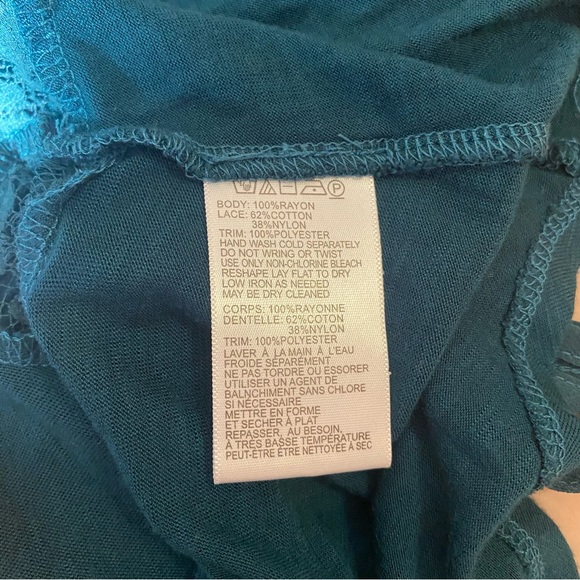 Urban Outfitters Teal Tank Top with Cutout lace - Picture 6 of 6